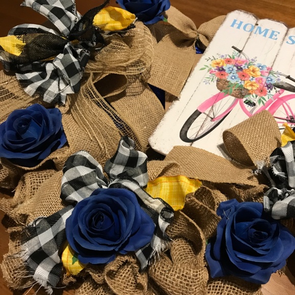 LOVE YOU To The Moon And Back Wreath BLUES FINAL SALE - Picture 2 of 7